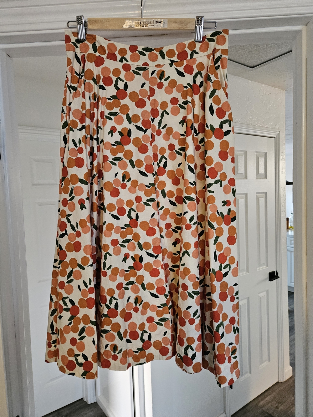 Emily And Fin Orange Print Midi Skirt